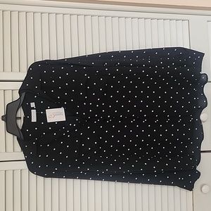 SOLD. New York Co Blouse Blk/WHT Dot